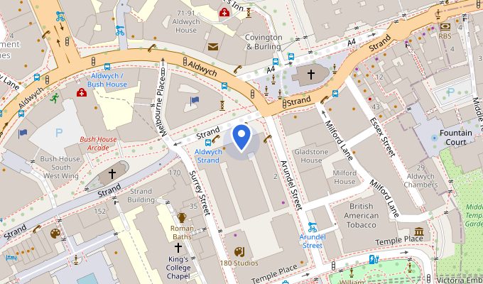 Karte von 180 Strand, Temple, London