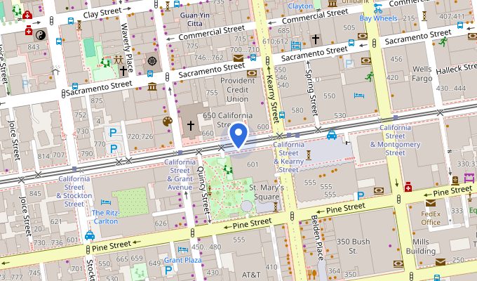 Karte der California Street, Ecke Kearny Street, San Francisco